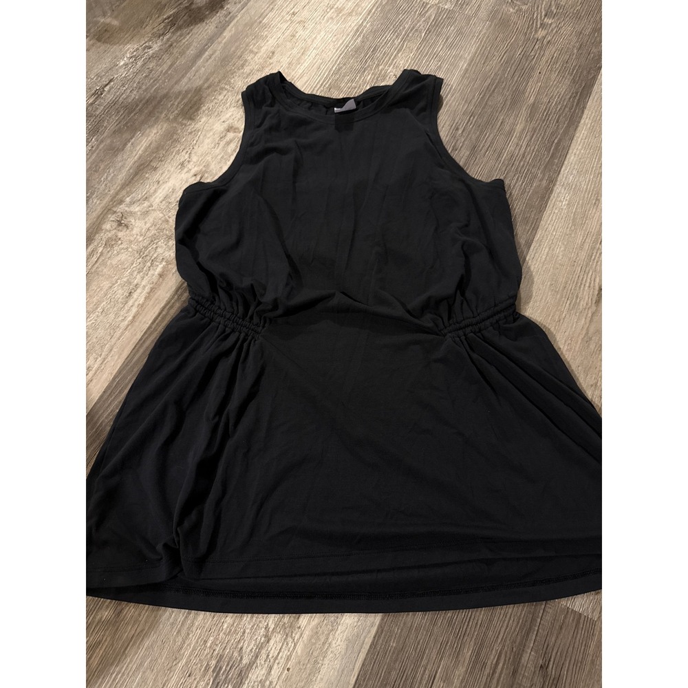 Athleta Black Sleeveless Empire Waist Cinched Tank Top Large L Yoga Travel - Picture 1 of 5
